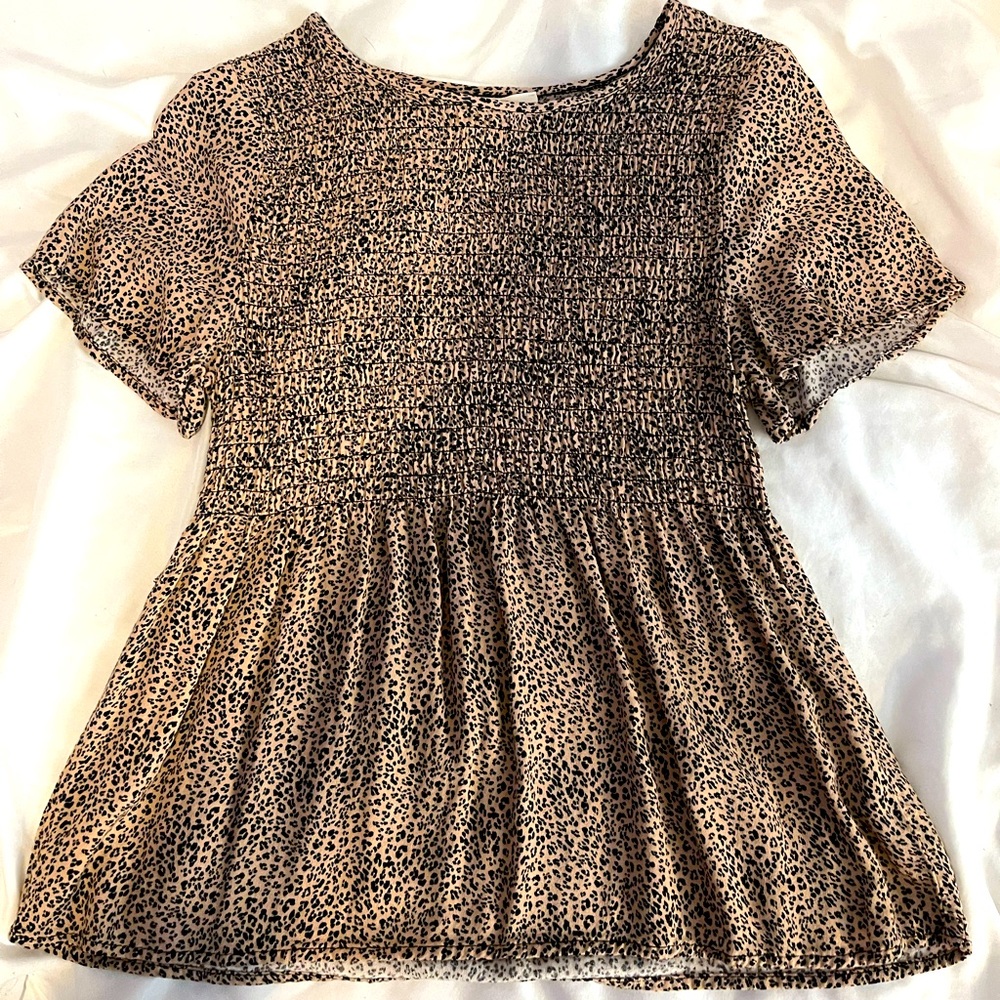 Brown Animal Print Blouse
